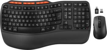 Keyboard and mouse wireless set ergonomic