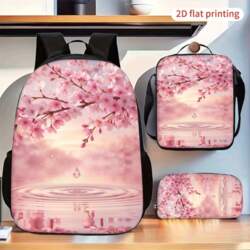 Pink Cherry Blossom Water Reflection Backpack