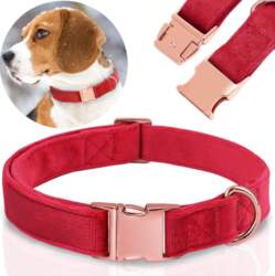 Reverse SOLID VELOUR DOG COLLAR ADJUSTABLE
