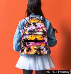 Sunset Coconut Tree Print Student Backpack