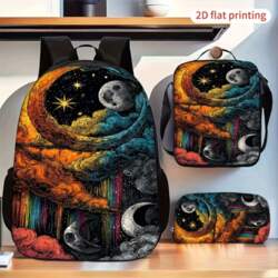 3-Piece Backpack Set - Psychedelic Starry