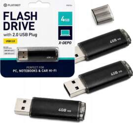 3x FAST PENDRIVE MEMORY 4GB PLATINET
