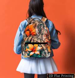 Backpack with 2D Orange Print, Student