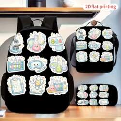 Cartoon Chemistry Science Experiment Pattern Printed