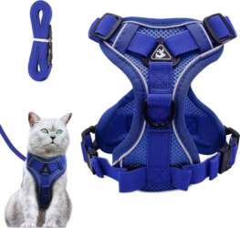 CAT HARNESS ADJUSTABLE SIZE M BLUE
