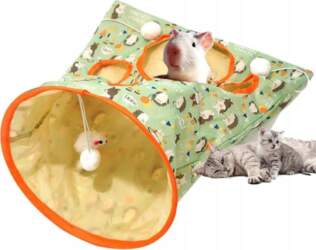 Cat Tunnel Folding Bag Green