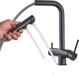 CHDE Three-Way Battery Black Pull-Out Spout
