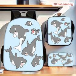 Cute Killer Whale 3-Piece Backpack Set