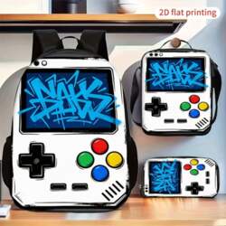 Graffiti Game Console Print 3-Piece Backpack