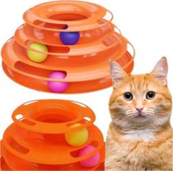 INTERACTIVE CAT TOY TOWER WITH BALLS