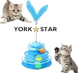INTERACTIVE EDUCATIONAL CAT TOY TOWER WITH