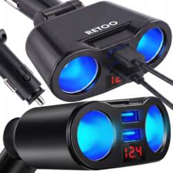 Retoo CIGARETTE LIGHTER SOCKET SPLITTER USB