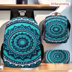 Retro Mandala Geometric Pattern Print Backpack