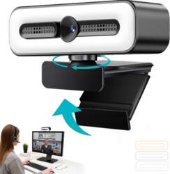 ROTATING WEBCAM WITH MICROPHONE AND USB-A