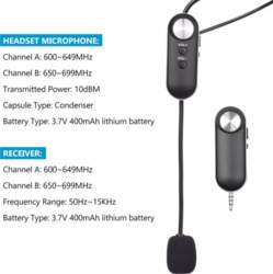 UHF Headset Wireless Microphone Professional 8V