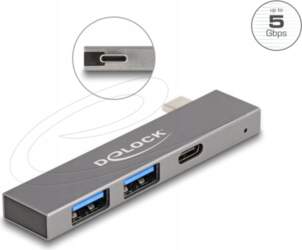 USB 3-port USB C hub: 1x
