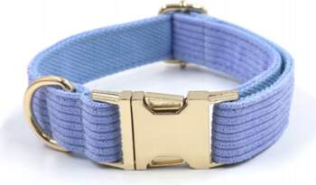Velour collar with engraving, adjustable metal