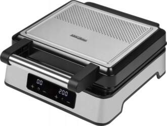 Waffle iron with display and LED