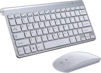 Wireless Keyboard Mouse Silver
