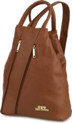 Women`s leather backpack iconic triangular shoulder
