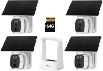 4-Pack FOSSENXE 4MP Solar Security Kit