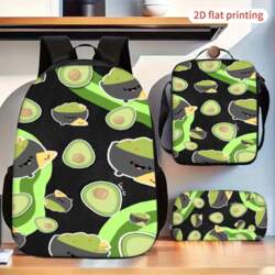 Avocado Print 3-Piece Backpack Set: Includes