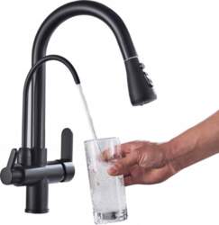 CHDE Kitchen Faucet Three-Way Black for