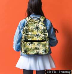 Coconut Tree Print Student Backpack, Hand