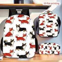 Cute Corgi Dog Pattern Print Backpack