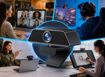 Full HD webcam with microphone for