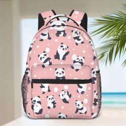 One Panda Orange Backpack for Students