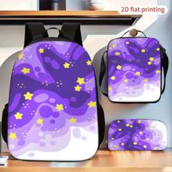 Purple Abstract Wavy Gradient Star Backpack