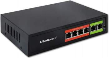 Unmanaged Switch Qoltec Fast Ethernet PoE
