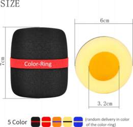 5 -Pack Microphone Cover with Foam