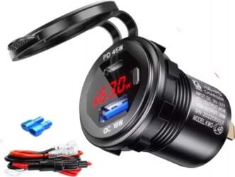 CHARGER VOLTMETER PANEL USB QC3.0