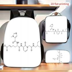 Chemical Molecular Structure Print Backpack Set