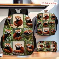 Cute Red Panda 3-Piece Backpack Set
