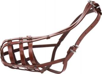 Dino Riveted Leather muzzle for dog