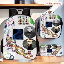 DNA Science Pattern Printed Backpack Set