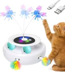 INTERACTIVE CAT TOY 3IN1 AUTOMATIC BUTTERFLY
