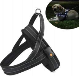 LED Backlit Dog Harness with Reflective