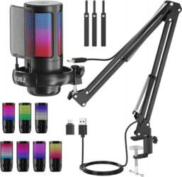 STUDIO MICROPHONE CONDENSER JACK GAMING ADJUSTABLE