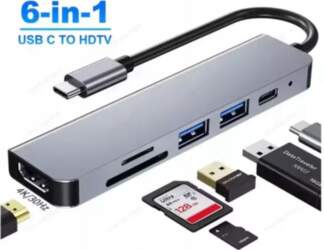 USB HUB, 6-IN-1 DOCKING STATION