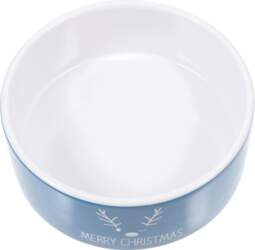 1Pc Blue Ceramic Christmas Cat Bowl