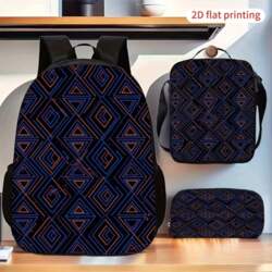 3-Piece Backpack Set - Blue, Orange