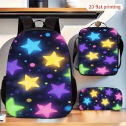 Bright Star Print 3-Piece Backpack Set