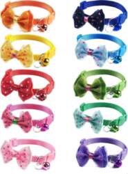 CAT COLLAR 10 PCS BELL BOW