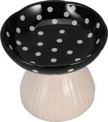 Durable Black Ceramic Elevated Cat Dish