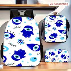 Evil Eye Pattern Backpack Lunch Bag