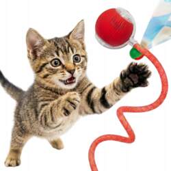 INTERACTIVE CAT BALL TOY RED Movable